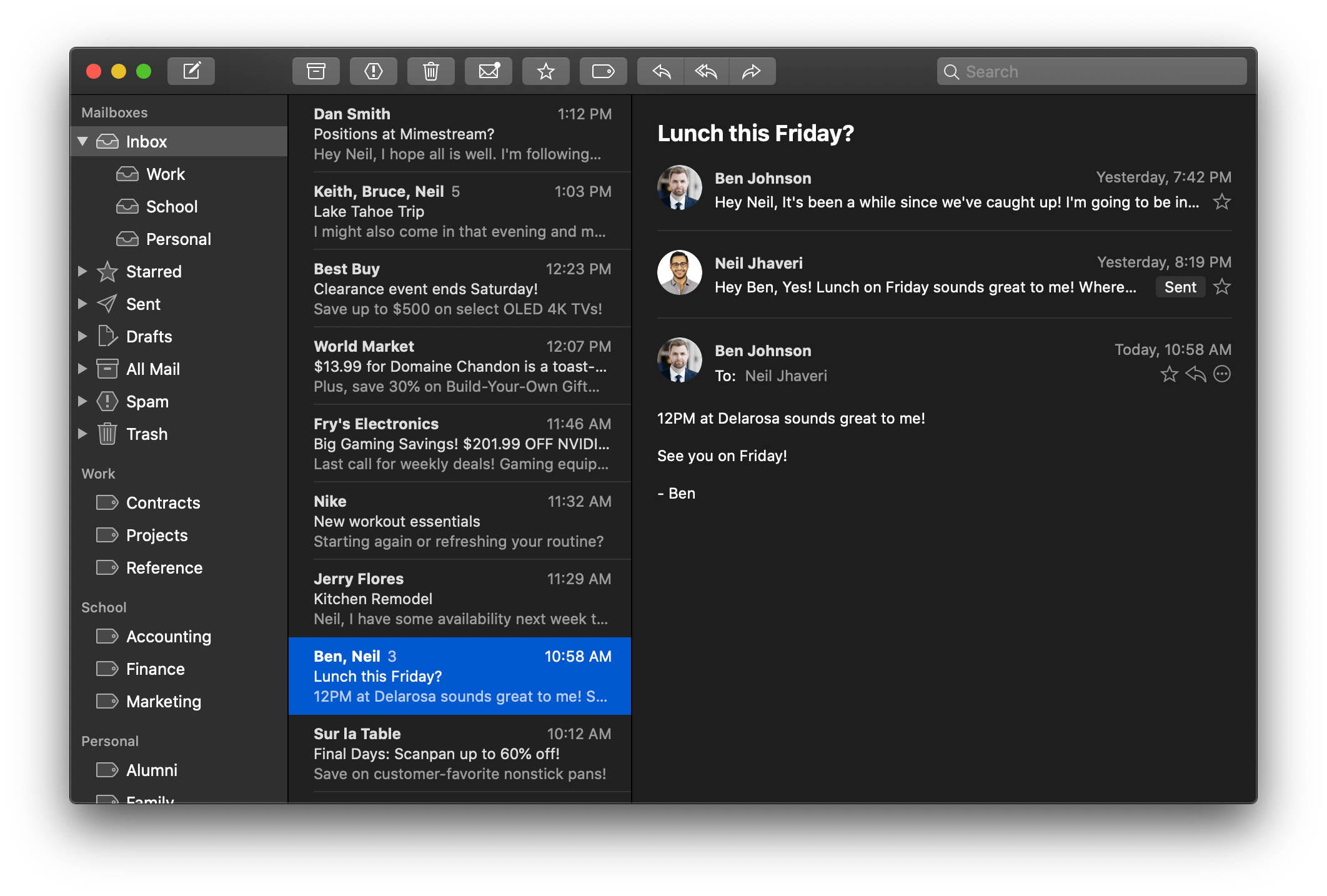 best dark email client for mac